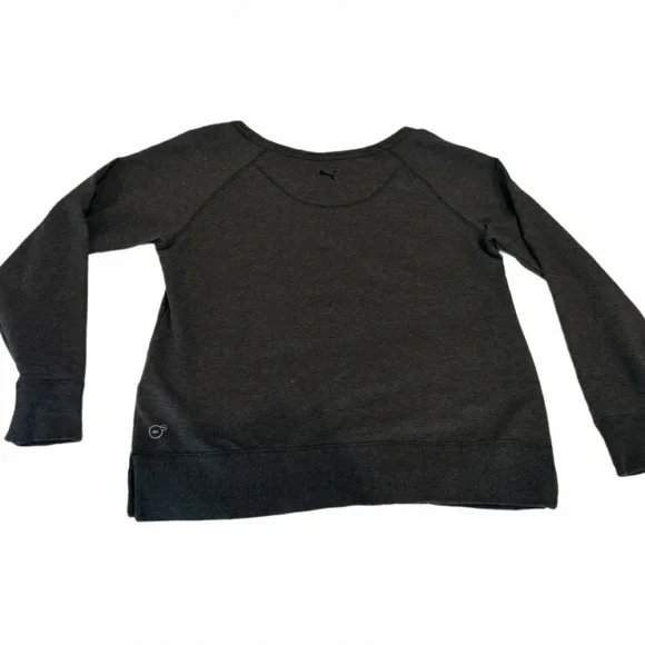 Womens XL Puma Boat neck sweatshirt, black logo on dark grey MOSTLY COTTON TOP - Picture 2 of 14